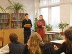 Ведущие: Романовский Андрей и Жанкевич Ольга, учащиеся 11 "А" класса